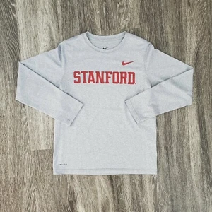 Nike Dri-Fit STANFORD "The Nike Tee" Gray Long Sleeve Shirt Kids M - Picture 1 of 7