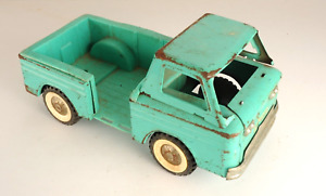 Vintage 1960s Structo Chevy Corvair Pickup Truck Teal Pressed Steel Toy Made USA