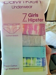 New In Bag Calvin Klein Girls Hipster Underwear 7 Pack L - Picture 1 of 8