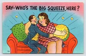 Say Who's the Big Squeeze Here, cartolina umorismo fumetto anni '50 P7 - Foto 1 di 2