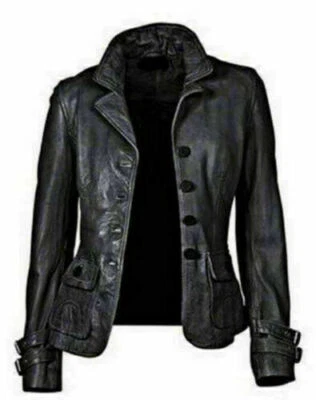New Women's Genuine Lambskin Soft Leather Motorcycle Slim fit Biker Jacket/Coat - Image 1 of 4