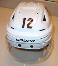 (AHL) TUCSON ROADRUNNERS Milos Kelemen game-worn #12 white Bauer helmet 2022-23