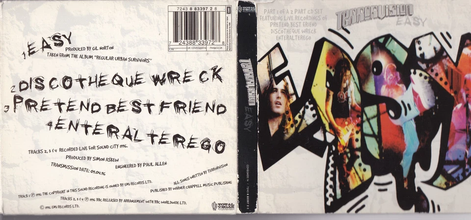 Terrorvision - Easy (3 Track Maxi CD) Digipak - Bild 1 von 1