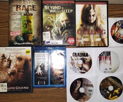 Violent Horror 11 Blu Ray DVD Lot: H.P. Lovecraft Frankenstein Shudder Gore Rage - Image 1 of 4