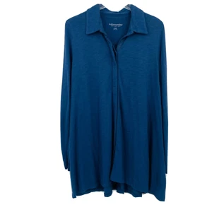 Soft Surroundings Size Small Blue Oversized Button Down Tallie Tunic Top - Picture 1 of 9