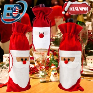 Cubiertas de botella de vino de Navidad Regalo Bolso de manga Hogar Navidad Mesa Decoración Santa - Imagen 1 de 8