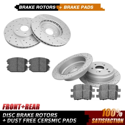 Rotores de disco delanteros y traseros + pastillas de freno de cerámica para Honda Odyssey 2002 2003 2004 Foto 1 de 4