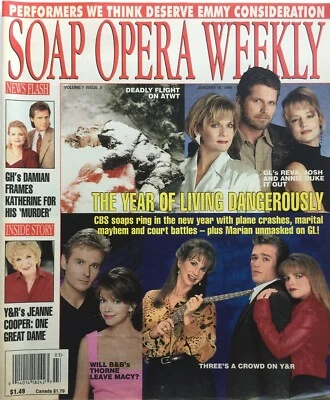 THE YEAR OF LIVING DANGEROUSLY January 16, 1996 SOAP OPERA WEEKLY ATWT B&B Y&R - Image 1 of 2
