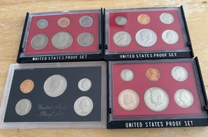 4 Set Lot US Coin Proof Sets In Original Cases 1980 1981 1982 1983 - Picture 1 of 9