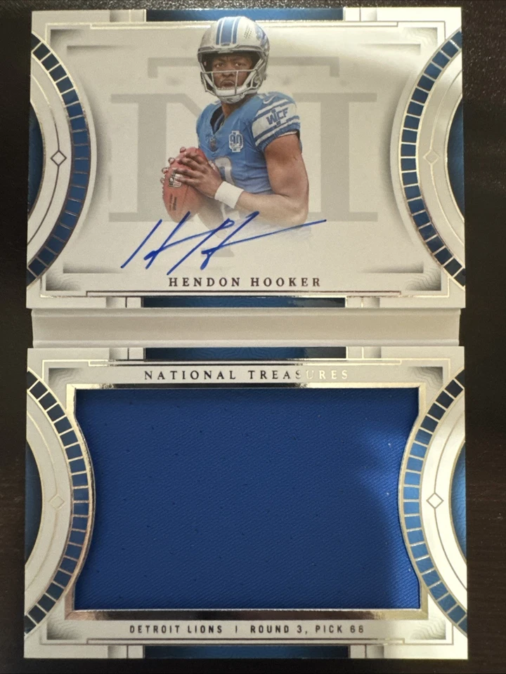 Hendon Hooker 2023 Panini National Treasures Rookie Jumbo Patch Auto Booklet /99 - Image 1 of 4