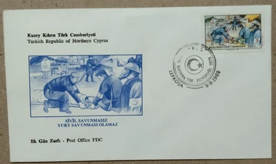 Turkey Northern Cyprus Civil Defece Service First Day Cover 1988-ZZIAA - Image 1 of 3