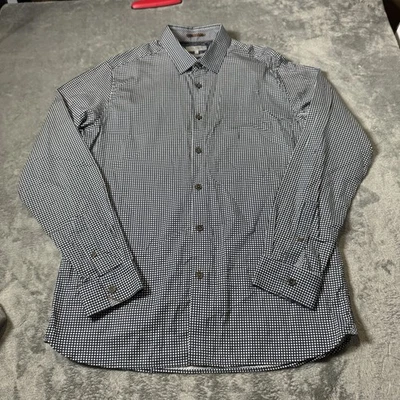 Camisa de vestir Ted Baker Endurance manga larga talla 5 (grande) negra micro lunares Foto 1 de 4