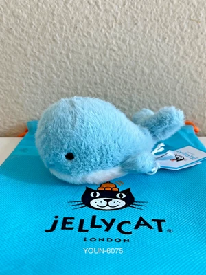 AUTHENTIC‼️ Jellycat Fluffy Whale Mini Tiny Plush Toy NWT & Bag - FAST SHIPPING - Image 1 of 4