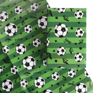 4Fogli Di Carta Da Regalo Calcio Carta Da Imballaggio Calcio Fiori Bouquet Confe - Foto 1 di 12