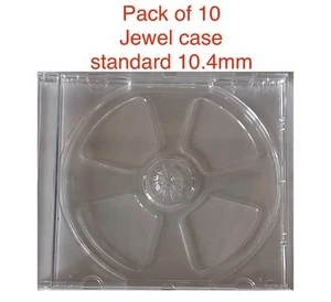 10 x CD / DVD JEWEL CASES COMPLETE CLEAR TRAYS, HIGH QUALITY - Afbeelding 1 van 2