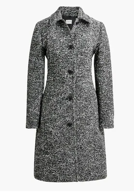 НОВЫЙ! J.Crew женщин текстурированный букл пальто на пуговицах черный, серый и белый размер 12 - Изображение 1 из 4