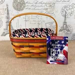 Longaberger 1997 All-American Patriot Basket con fodera e protezione divisa - Foto 1 di 7