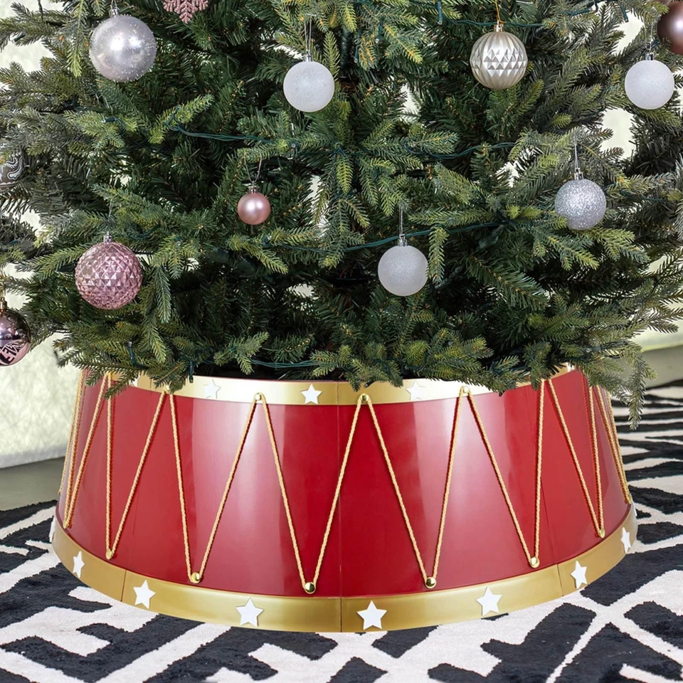 Christmas Tree Collar, 28.4" Festive Drum Design Tree Ring, Durable Plastic w... - Image 1 of 4