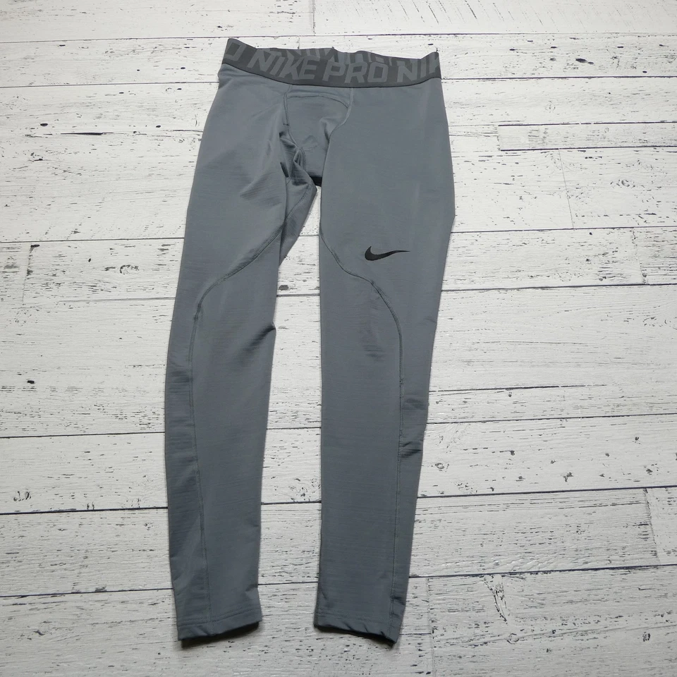 Nike Pro Dri-Fit Compression Pants Mens Medium Gray Training Leggings Athletic - Image 1 of 4
