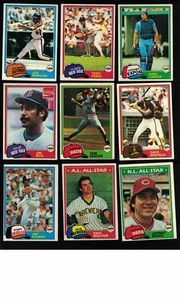1981 Topps Baseball Star Lot of 9 * HOF *SEAVER, BENCH, YOUNT + * - Bild 1 von 1