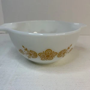 Vtg White Pyrex 441 Butterfly Gold Mixing Bowl 1 1/2 PT. 1.5 Pint - Imagen 1 de 4