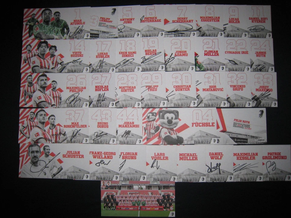 SC Freiburg-Autogrammkarten 2025/26,kompletter Satz - Bild 1 von 1