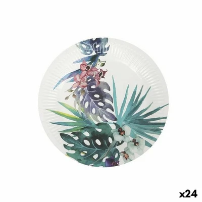 Geschirr-Set Algon Einwegartikel Pappe Tropical 10 Stücke 20 cm [24 Stück] - Bild 1 von 2