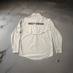 Harley Davidson graue Overshirt Jacke Shacket Back Logo Herren Gr. Small TOP - Bild 1 von 10