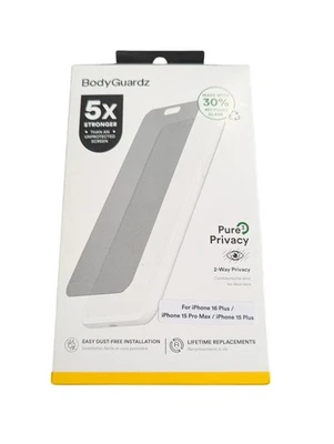 Mm2N BodyGuardz 2-way Privacy Glass Screen Protector - Iphone 16+ / 15PM / 15+ - Image 1 of 4