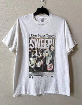 VTG 1998 New York Yankees World Series T-Shirt XL Home News Tribune Sweep! 90s - Image 1 of 4
