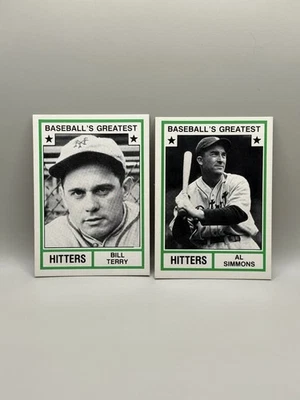 Bill Terry #21 AL SIMMONS #26 1982 TCMA LOS MEJORES BATEADORES DEL BÉISBOL EX Foto 1 de 4