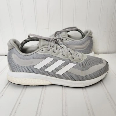 Adidas Womens Size 9.5 Primegreen Silver Gray Lace Up Athletic Running Sneakers - Image 1 of 4