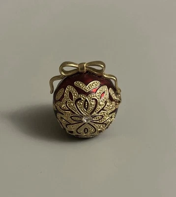 Monet Christmas Ornament 1.5" Hinged Trinket Box MNRU8988  - Image 1 of 4