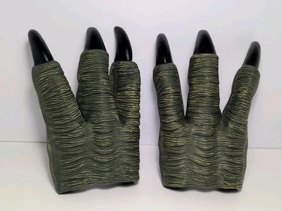 Garras de dragón de dinosaurio talla única verde negro guantes disfraz de Halloween juegos con disfraces Foto 1 de 3