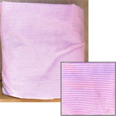 Lambs & Ivy 粉色白色细条纹婴儿床/幼儿床床套纯棉聚酯  — 第 1/3 张图片