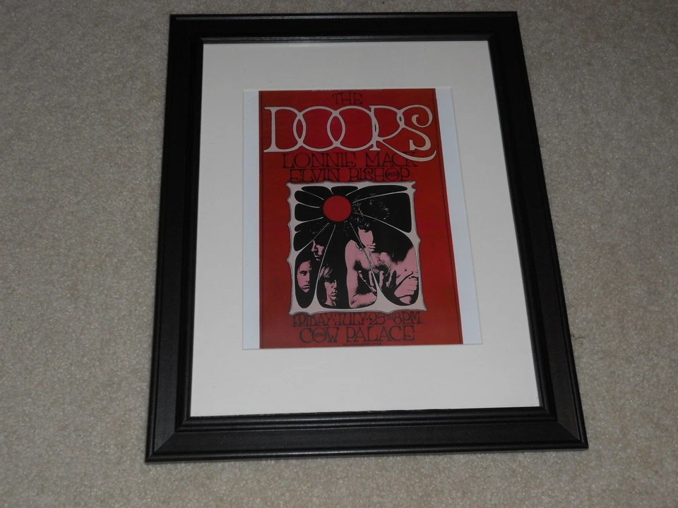 Framed The Doors 1969 Mini-Poster RARE Cow Palace San Francisco 14"x17" - Image 1 of 1