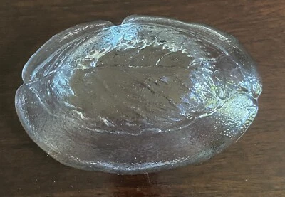 Tazón de bocadillo pequeño con forma de hoja de vidrio transparente de 6" nunca usado excelente Foto 1 de 2