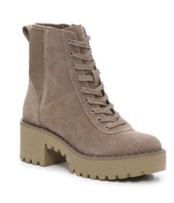 Botas de combate Vince Camuto para mujer de gamuza con cordones y cremallera EE. UU. 8,5 M Foto 1 de 4