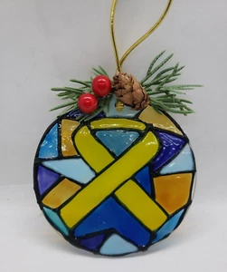 Cinta amarilla de conciencia adorno de Navidad padres adoptivos, bífida espinal, hueso - Imagen 1 de 10