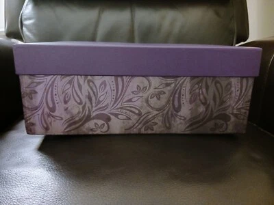 Caja de Memoria Fotos Caja de Almacenamiento de Fotos, Cachemira Floral Púrpura, Soporte para Etiquetas  Foto 1 de 4