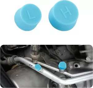 2PCS Car Air Conditioner Dust Valve Caps,Blue AC Low Pressure Port - Picture 1 of 7