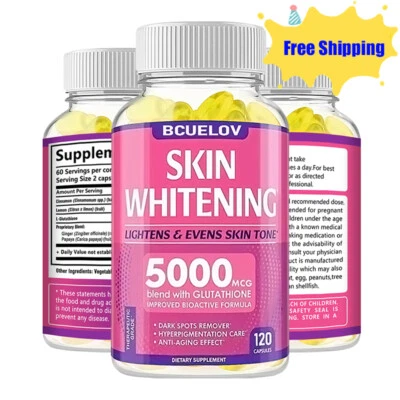 Skin Whitening With L-Glutathione 5000mcg Dark spot Brightening Capsules - Image 1 of 4