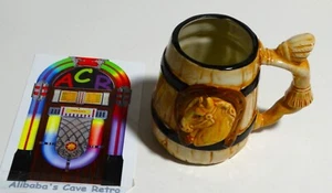 Vintage Horse Embossed Brown White Coffee Tea Mug Cup Handle Ceramic 3D - Picture 1 of 8