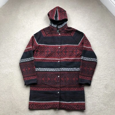 Chaqueta Cárdigan Mujer WOOLRICH Patrón Nórdico Cremallera Completa Lana Rojo Gris Talla M/L Foto 1 de 4