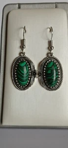 PENDIENTES COLGANTES / DE GANCHO / CON TURQUESAS / EN PLATA - 925 - Imagen 1 de 6