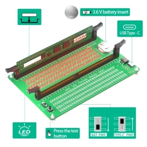 DDR5 RDIMM UDIMM Memory Tester Testing Diagnostic Card With LED Indicators - Picture 1 of 8
