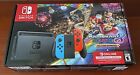 NEW Nintendo Switch Neon Blue Red Joy-Con + Mario Kart 8 Deluxe Bundle Full Game