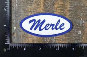 MERLE Name Tag Work Shirt Job Uniform Badge Silk Screen Iron-On Patch Glossy - Picture 1 of 2
