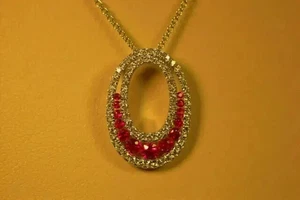 2.10Ct Round Cut Simulated Red Ruby Women's Pendant 14k White Gold Plated Silver - Picture 1 of 3