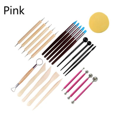 New 24Pcs Clay Sculpting Carving Pottery Tools Polymer Modeling Shaper Craft DIY - Image 1 of 4